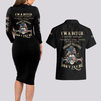 I'm A B Don't Try Me Couples Matching Long Sleeve Bodycon Dress and Hawaiian Shirt - Wonder Print Shop