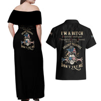 I'm A B Don't Try Me Couples Matching Off Shoulder Maxi Dress and Hawaiian Shirt - Wonder Print Shop