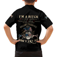 I'm A B Don't Try Me Family Matching Long Sleeve Bodycon Dress and Hawaiian Shirt - Wonder Print Shop