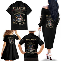 I'm A B Don't Try Me Family Matching Off Shoulder Long Sleeve Dress and Hawaiian Shirt - Wonder Print Shop