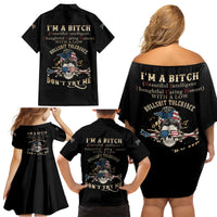 I'm A B Don't Try Me Family Matching Off Shoulder Short Dress and Hawaiian Shirt - Wonder Print Shop