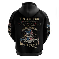 I'm A B Don't Try Me Hoodie - Wonder Print Shop