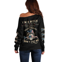 I'm A B Don't Try Me Off Shoulder Sweater - Wonder Print Shop