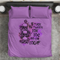 Stuck Between Idk Idc And Idgaf Bedding Set - Wonder Print Shop