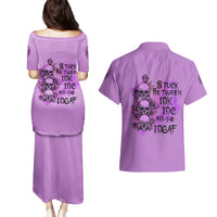 Stuck Between Idk Idc And Idgaf Couples Matching Puletasi Dress and Hawaiian Shirt - Wonder Print Shop