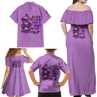 Stuck Between Idk Idc And Idgaf Family Matching Off Shoulder Maxi Dress and Hawaiian Shirt - Wonder Print Shop