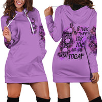 Stuck Between Idk Idc And Idgaf Hoodie Dress - Wonder Print Shop