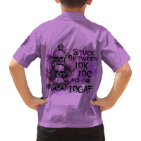 Stuck Between Idk Idc And Idgaf Kid Hawaiian Shirt - Wonder Print Shop