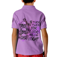 Stuck Between Idk Idc And Idgaf Kid Polo Shirt - Wonder Print Shop