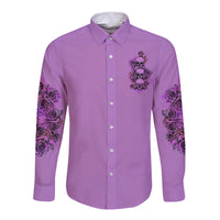 Stuck Between Idk Idc And Idgaf Long Sleeve Button Shirt - Wonder Print Shop