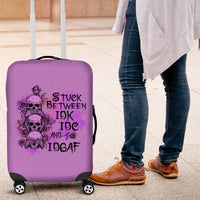 Stuck Between Idk Idc And Idgaf Luggage Cover - Wonder Print Shop