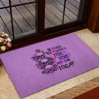 Stuck Between Idk Idc And Idgaf Rubber Doormat - Wonder Print Shop