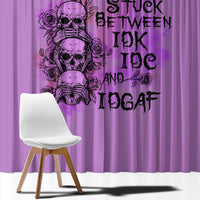 Stuck Between Idk Idc And Idgaf Window Curtain - Wonder Print Shop