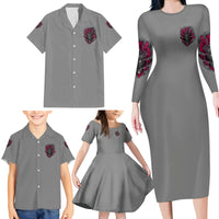 I'm Never Alone Skull Demon Family Matching Long Sleeve Bodycon Dress and Hawaiian Shirt - Wonder Print Shop