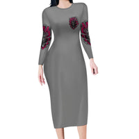 I'm Never Alone Skull Demon Family Matching Long Sleeve Bodycon Dress and Hawaiian Shirt - Wonder Print Shop