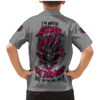 I'm Never Alone Skull Demon Family Matching Mermaid Dress and Hawaiian Shirt - Wonder Print Shop
