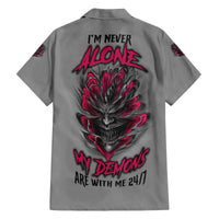 I'm Never Alone Skull Demon Family Matching Off Shoulder Short Dress and Hawaiian Shirt - Wonder Print Shop