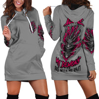 I'm Never Alone Skull Demon Hoodie Dress - Wonder Print Shop