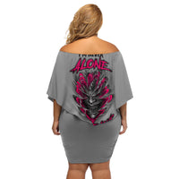 I'm Never Alone Skull Demon Off Shoulder Short Dress - Wonder Print Shop