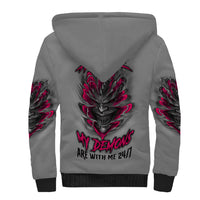 I'm Never Alone Skull Demon Sherpa Hoodie - Wonder Print Shop