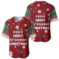 Sign Language Merry Christmas Baseball Jersey Xmas Holiday Patterns - Wonder Print Shop