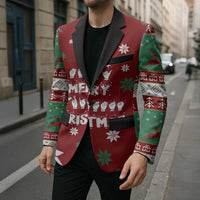 Sign Language Merry Christmas Blazer Xmas Holiday Patterns - Wonder Print Shop