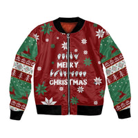 Sign Language Merry Christmas Bomber Jacket Xmas Holiday Patterns - Wonder Print Shop