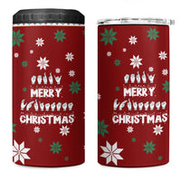 Sign Language Merry Christmas 4 in 1 Can Cooler Tumbler Xmas Holiday Patterns - Wonder Print Shop