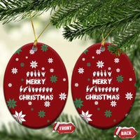 Sign Language Merry Christmas Ceramic Ornament Xmas Holiday Patterns - Wonder Print Shop