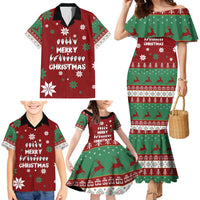 Sign Language Merry Christmas Family Matching Mermaid Dress and Hawaiian Shirt Xmas Holiday Patterns - Wonder Print Shop