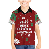 Sign Language Merry Christmas Family Matching Mermaid Dress and Hawaiian Shirt Xmas Holiday Patterns - Wonder Print Shop