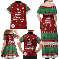Sign Language Merry Christmas Family Matching Off Shoulder Maxi Dress and Hawaiian Shirt Xmas Holiday Patterns - Wonder Print Shop