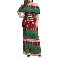 Sign Language Merry Christmas Family Matching Off Shoulder Maxi Dress and Hawaiian Shirt Xmas Holiday Patterns - Wonder Print Shop