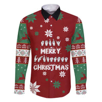 Sign Language Merry Christmas Family Matching Short Sleeve Bodycon Dress and Hawaiian Shirt Xmas Holiday Patterns - Wonder Print Shop