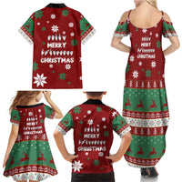 Sign Language Merry Christmas Family Matching Summer Maxi Dress and Hawaiian Shirt Xmas Holiday Patterns - Wonder Print Shop