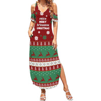 Sign Language Merry Christmas Family Matching Summer Maxi Dress and Hawaiian Shirt Xmas Holiday Patterns - Wonder Print Shop