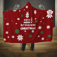 Sign Language Merry Christmas Hooded Blanket Xmas Holiday Patterns - Wonder Print Shop