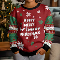 Sign Language Merry Christmas Kid Ugly Christmas Sweater Xmas Holiday Patterns - Wonder Print Shop