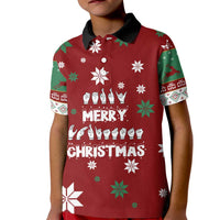 Sign Language Merry Christmas Kid Polo Shirt Xmas Holiday Patterns - Wonder Print Shop