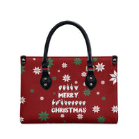 Sign Language Merry Christmas Leather Bag Xmas Holiday Patterns - Wonder Print Shop