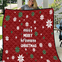 Sign Language Merry Christmas Quilt Xmas Holiday Patterns - Wonder Print Shop
