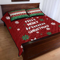 Sign Language Merry Christmas Quilt Bed Set Xmas Holiday Patterns - Wonder Print Shop