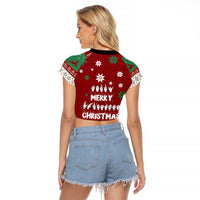 Sign Language Merry Christmas Raglan Cropped T Shirt Xmas Holiday Patterns - Wonder Print Shop