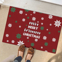Sign Language Merry Christmas Rubber Doormat Xmas Holiday Patterns - Wonder Print Shop