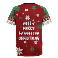 Sign Language Merry Christmas Rugby Jersey Xmas Holiday Patterns - Wonder Print Shop