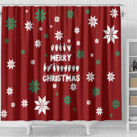 Sign Language Merry Christmas Shower Curtain Xmas Holiday Patterns - Wonder Print Shop