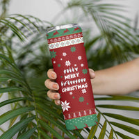 Sign Language Merry Christmas Skinny Tumbler Xmas Holiday Patterns - Wonder Print Shop