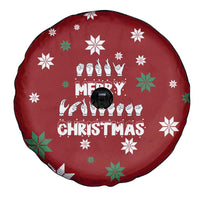 Sign Language Merry Christmas Spare Tire Cover Xmas Holiday Patterns - Wonder Print Shop