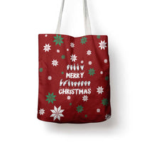 Sign Language Merry Christmas Tote Bag Xmas Holiday Patterns - Wonder Print Shop