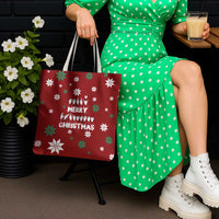 Sign Language Merry Christmas Tote Bag Xmas Holiday Patterns - Wonder Print Shop